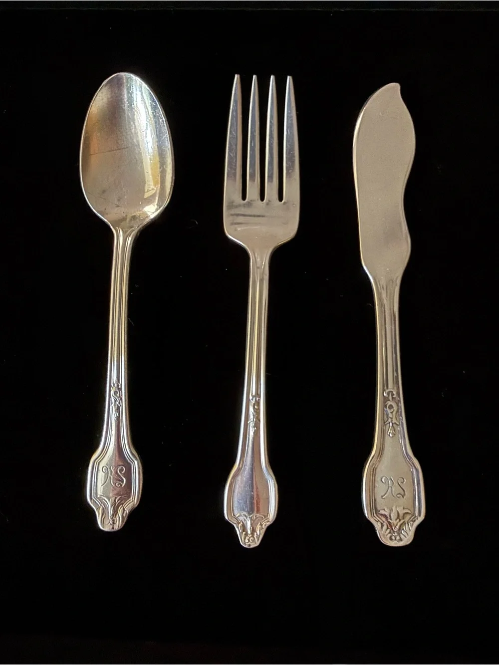Vintage Falmouth Silver-plated spoon, fork and knife set